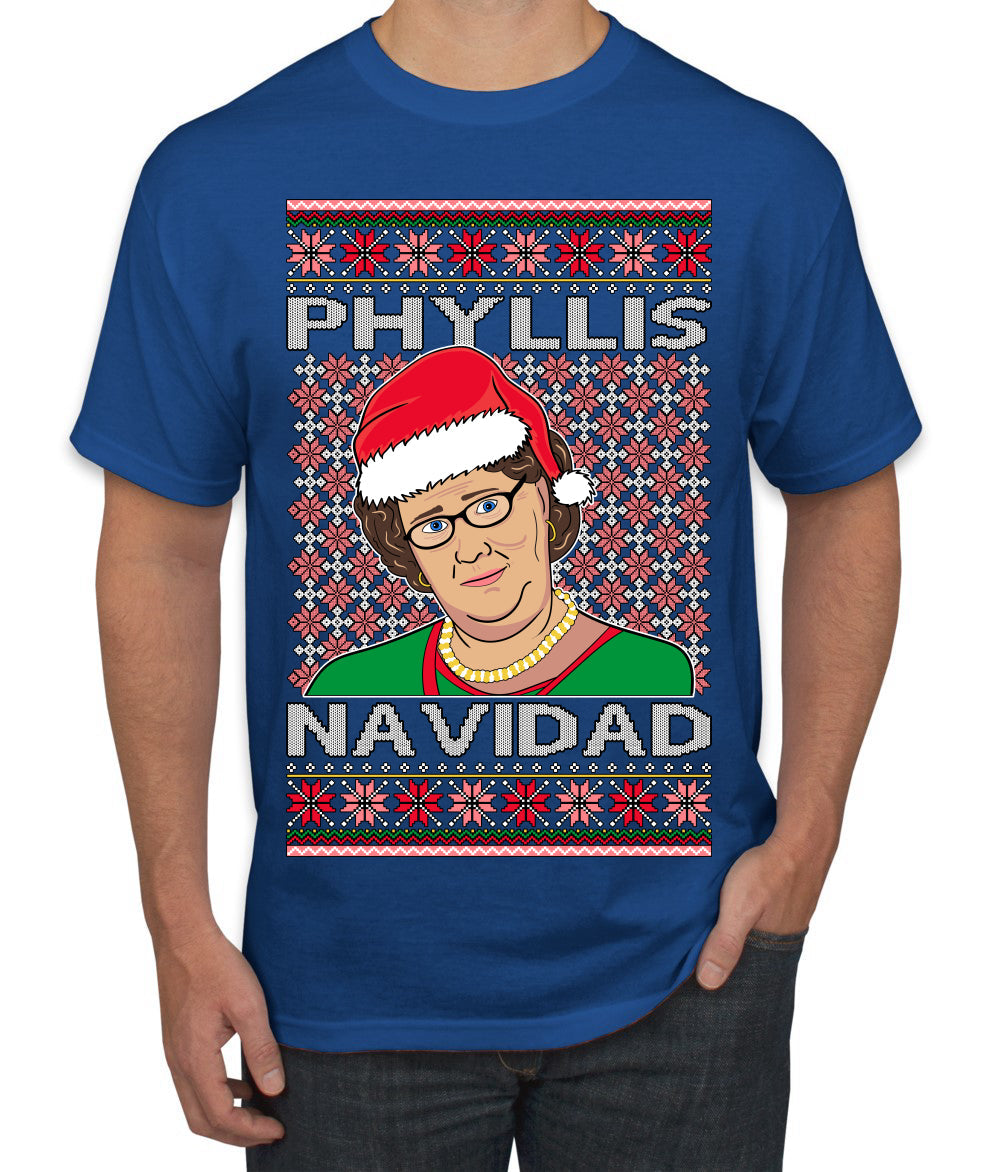 Office Phyllis Navidad Happy Holiday Ugly Christmas Sweater Men's T-Shirt