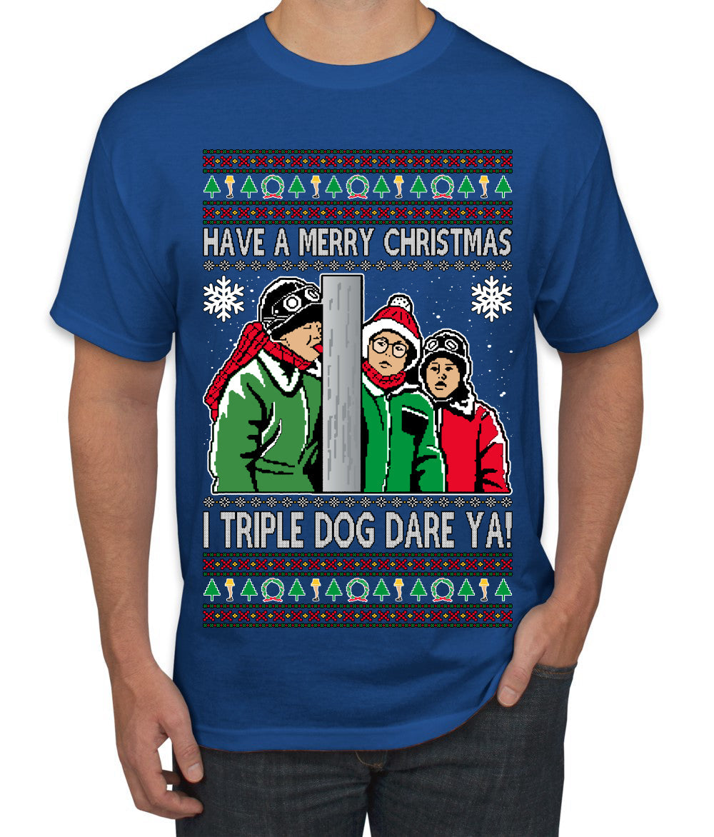 I Triple Dog Dare Ya Merry Story Ugly Christmas Sweater Men's T-Shirt