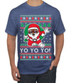 Yo Yo Yo Black Santa Ugly Christmas Sweater Men's T-Shirt