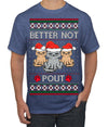 Better Not Pout, Cute Sad Santa Cats | Funny Ugly Christmas Sweater Men's T-Shirt