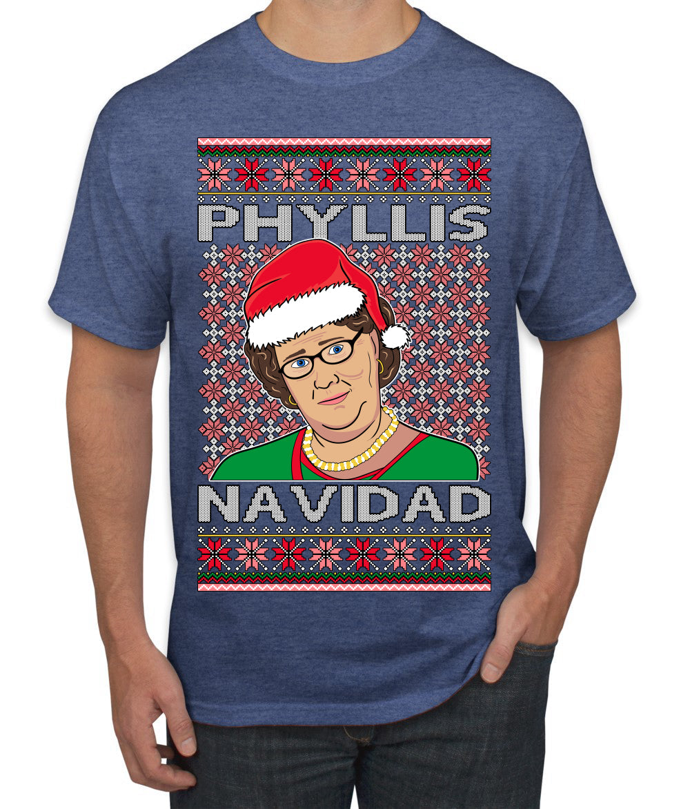 Office Phyllis Navidad Happy Holiday Ugly Christmas Sweater Men's T-Shirt