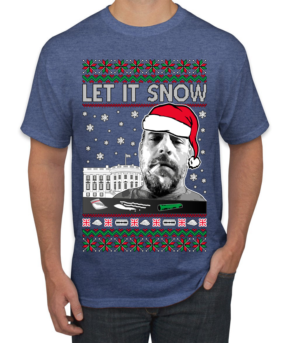 Hunter Let It Snow Biden Ugly Christmas Sweater Men's T-Shirt