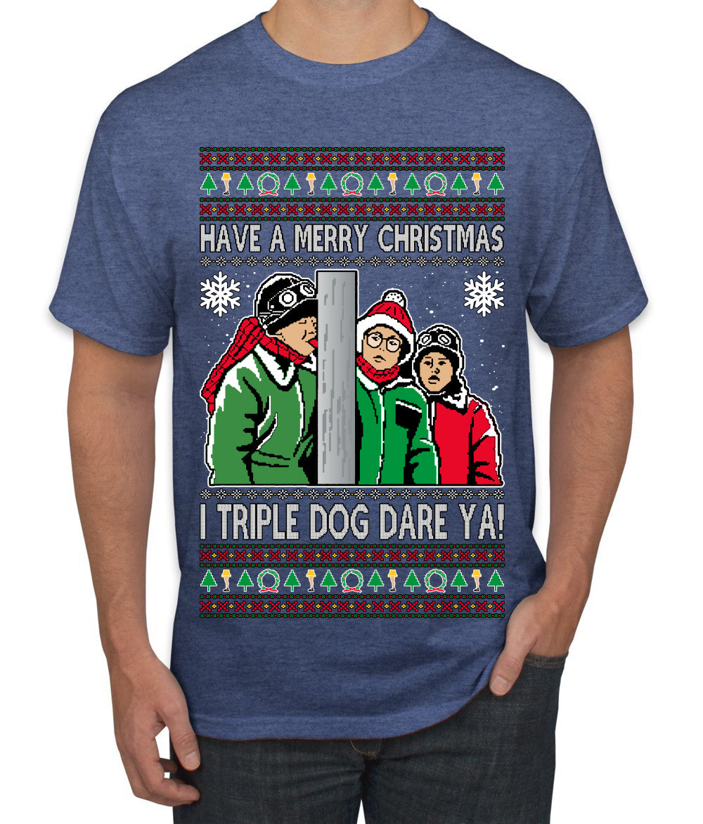 I Triple Dog Dare Ya Merry Story Ugly Christmas Sweater Men's T-Shirt