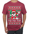 Yo Yo Yo Black Santa Ugly Christmas Sweater Men's T-Shirt