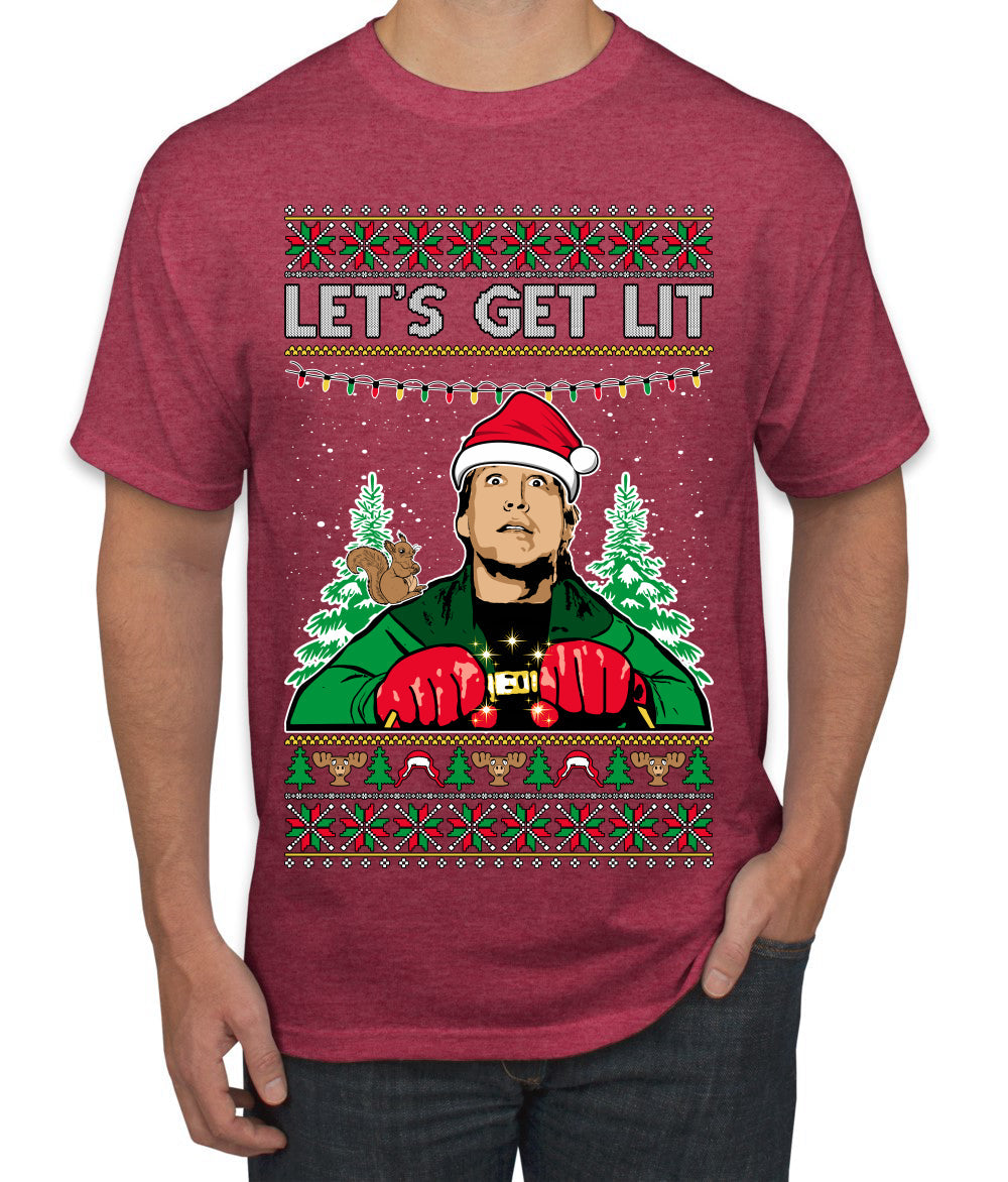 Let's Get Lit Clark Vacation Ugly Christmas Sweater Men's T-Shirt