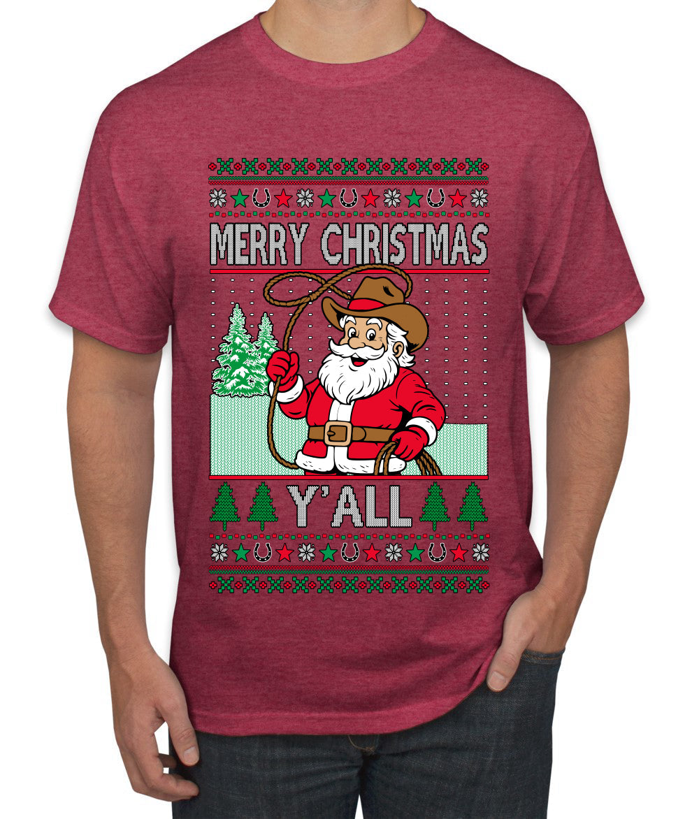 Merry Christmas Y'all Christmas Sweater, Ugly Christmas Sweater Men's T-Shirt