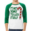 Candy Cane Not Going to Lick Itself Christmas 3/4 Sleeve Raglan Unisex Baseball Tee