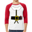 Classic Santa Suit Winter Candy Cane Christmas 3/4 Sleeve Raglan Unisex Baseball Tee