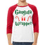 Gangsta Wrapper Christmas 3/4 Sleeve Raglan Unisex Baseball Tee
