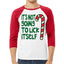 Candy Cane Not Going to Lick Itself Christmas 3/4 Sleeve Raglan Unisex Baseball Tee