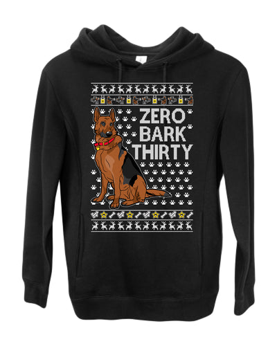 Zero Bark Thirty Funny Dog Xmas Ugly Christmas Premium Graphic Hoodie Sweatshirt
