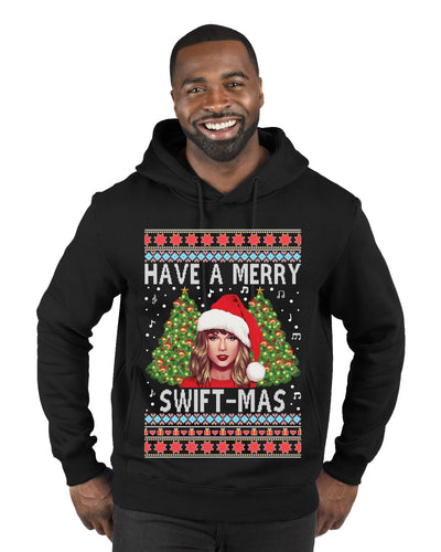 Merry Swiftmas Ugly Christmas Sweater Premium Graphic Hoodie Sweatshirt