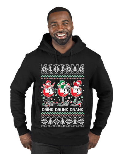 Holiday Spirits Drink Drank Drunk Snowmen Ugly Christmas Sweater Premium Graphic Hoodie Sweatshirt