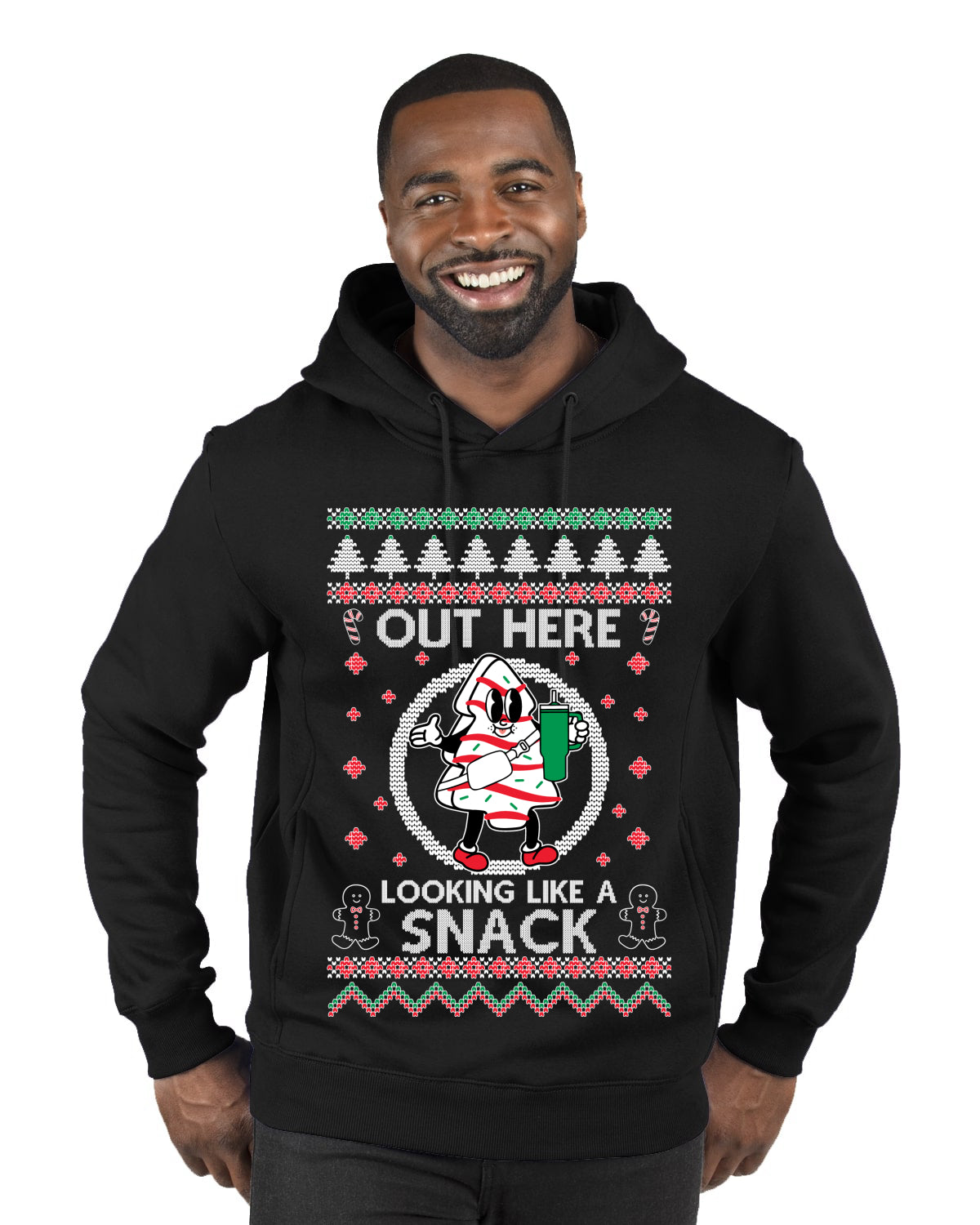 Out Here Looking Like A Snack Cookie Ugly Christmas Sweater Premium Graphic Hoodie Sweatshirt