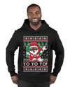 Yo Yo Yo Black Santa Ugly Christmas Sweater Premium Graphic Hoodie Sweatshirt