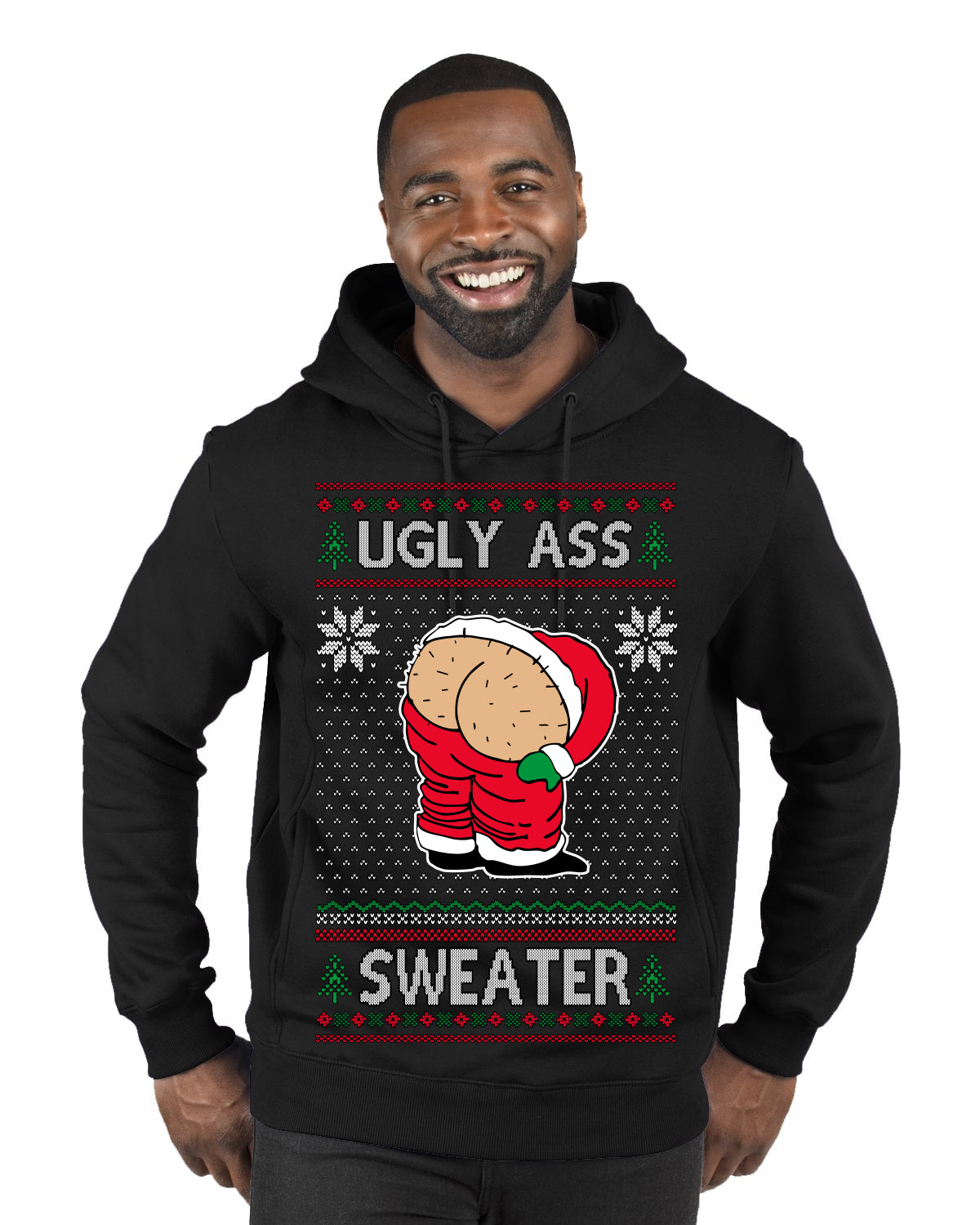 Ugly Ass Sweater Funny Santa Claus Butt Xmas Ugly Christmas Sweater Premium Graphic Hoodie Sweatshirt