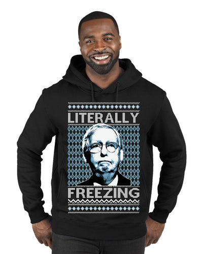 Literally Freezing McConnell Senator  Ugly Christmas Sweater Premium Graphic Hoodie Sweatshirt
