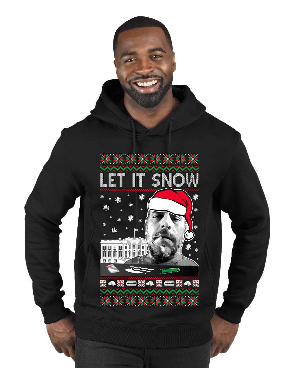 Hunter Let It Snow Biden Ugly Christmas Sweater Premium Graphic Hoodie Sweatshirt