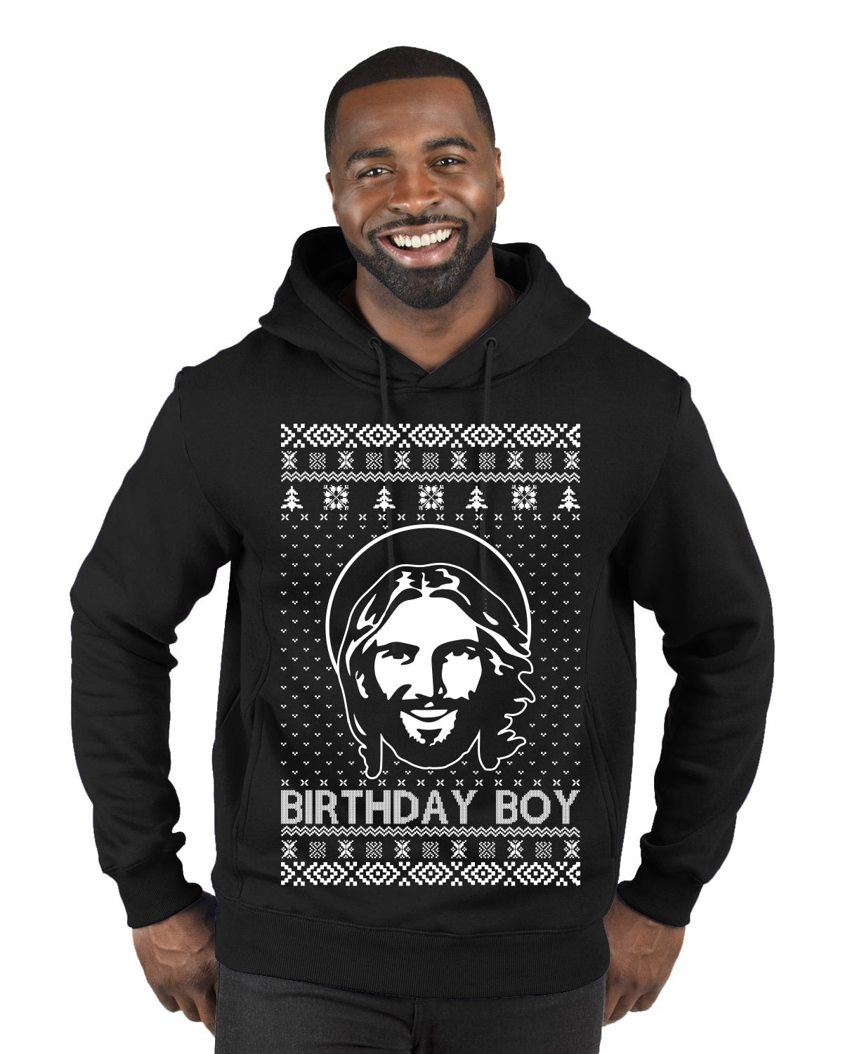 Birthday Boy Jesus Christ Ugly Christmas Sweater Premium Graphic Hoodie Sweatshirt