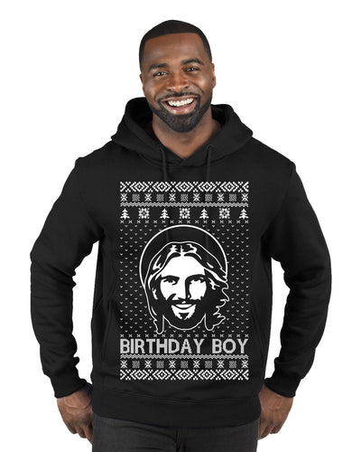 Birthday Boy Jesus Christ Ugly Christmas Sweater Premium Graphic Hoodie Sweatshirt