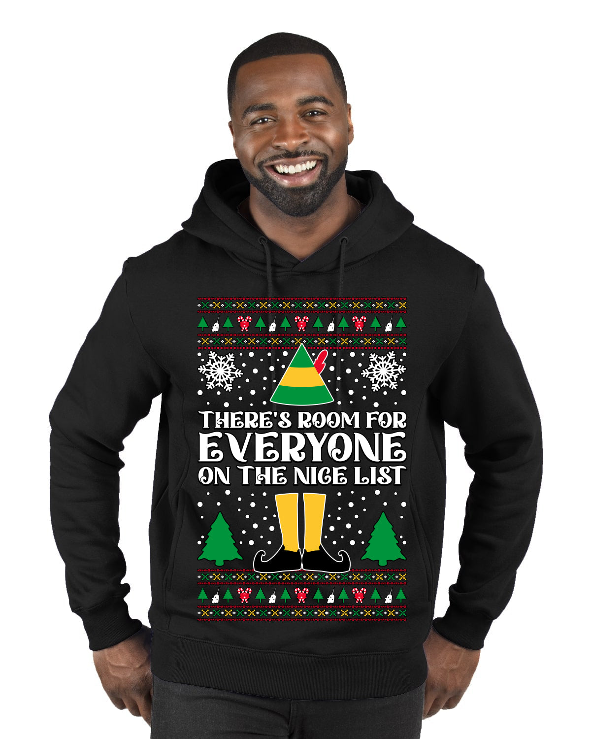 Room For Everyone On The Nice List Christmas Movie Quote  Ugly Christmas Sweater Premium Graphic Hoodie Sweatshirt