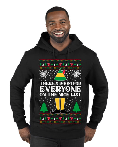 Room For Everyone On The Nice List Christmas Movie Quote  Ugly Christmas Sweater Premium Graphic Hoodie Sweatshirt
