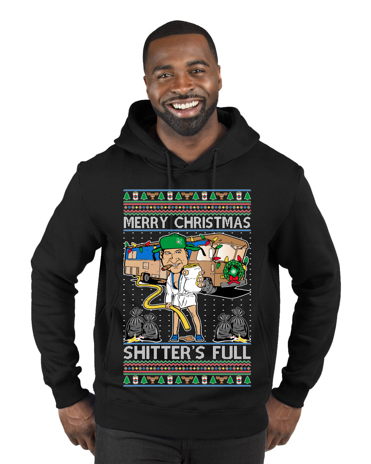 Merry Christmas Shitter's Full Ugly Christmas Sweater Premium Graphic Hoodie Sweatshirt