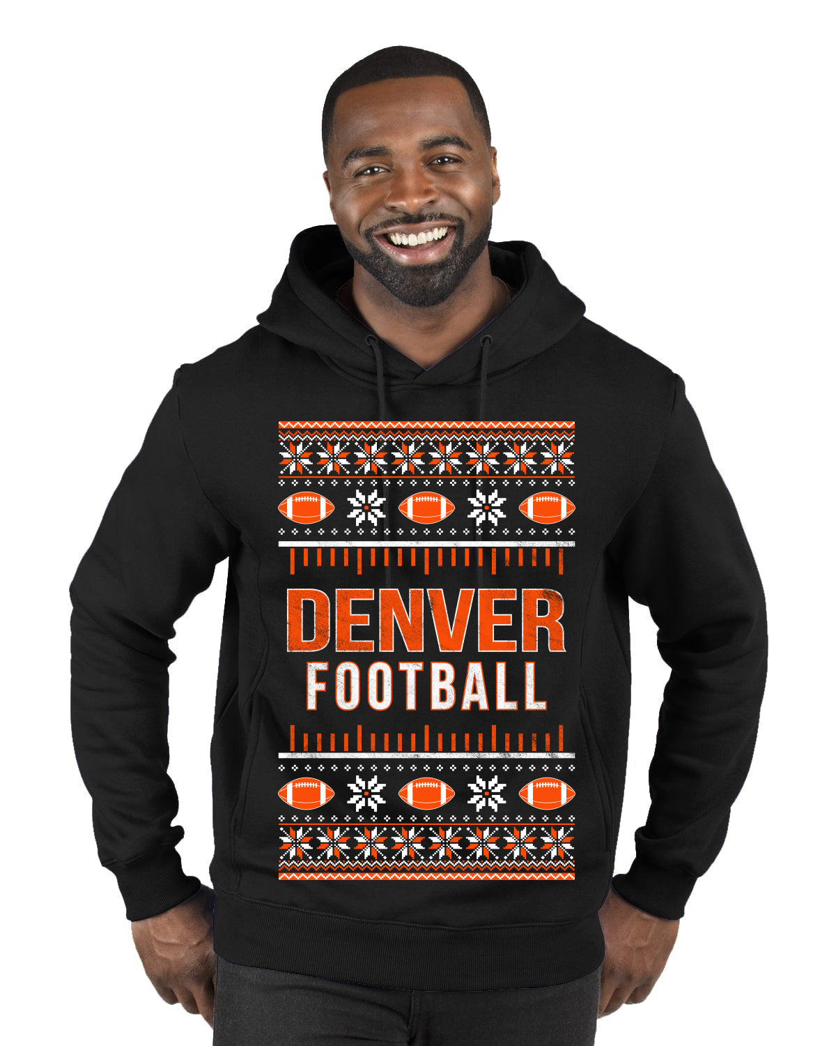 City of Denver DEN American Football Fantasy Fan Ugly Christmas Sweater Unisex Crewneck Sweatshirt
