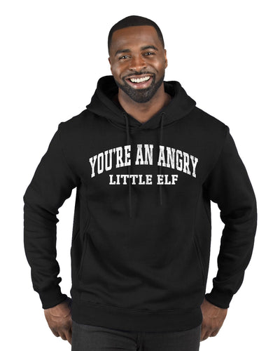 Vintage Movie Quote You're An Angry Little Elf Christmas Premium Graphic Hoodie Sweatshirt