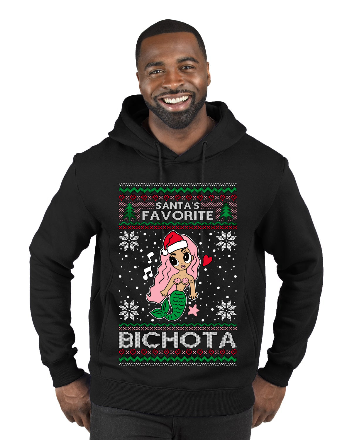 Christmas Karol Santa's Favorite Bichota Ugly Christmas Sweater Premium Graphic Hoodie Sweatshirt