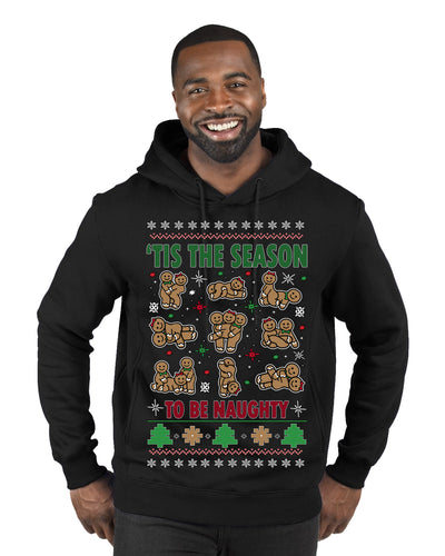 Tis' The Season To Be Naughty Unisex Ugly Christmas Sweater Premium Graphic Hoodie Sweatshirt