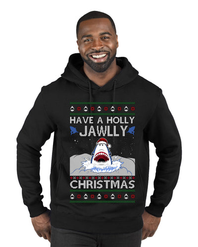 Have a Holly Jawlly Christmas, Cute Shark, Ugly Christmas Sweater Premium Graphic Hoodie Sweatshirt