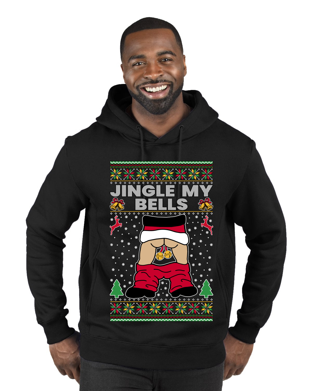 Jingle My Bells, Ugly Christmas Sweater Premium Graphic Hoodie Sweatshirt