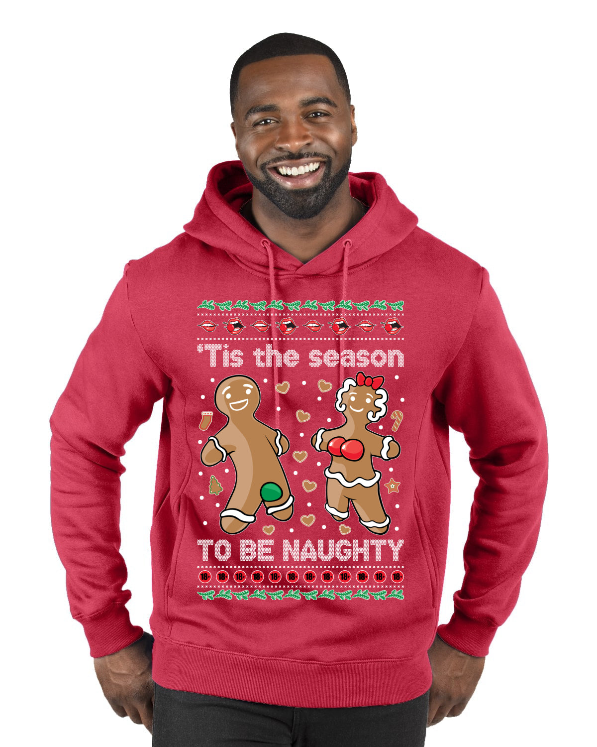 Tis Season to get Naughty Xmas Ugly Christmas Sweater Christmas Premium Graphic Hoodie Sweatshirt