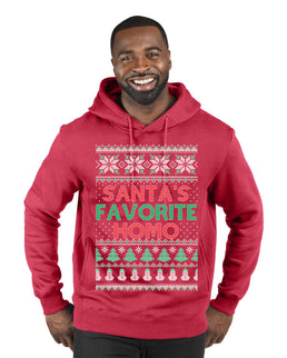 Santa's Favorite Homo Ugly Christmas Sweater Premium Graphic Hoodie Sweatshirt