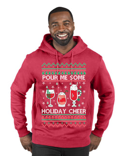 Pour Me Some Holiday Cheer Ugly Christmas Sweater Premium Graphic Hoodie Sweatshirt