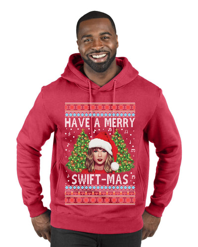 Merry Swiftmas Ugly Christmas Sweater Premium Graphic Hoodie Sweatshirt