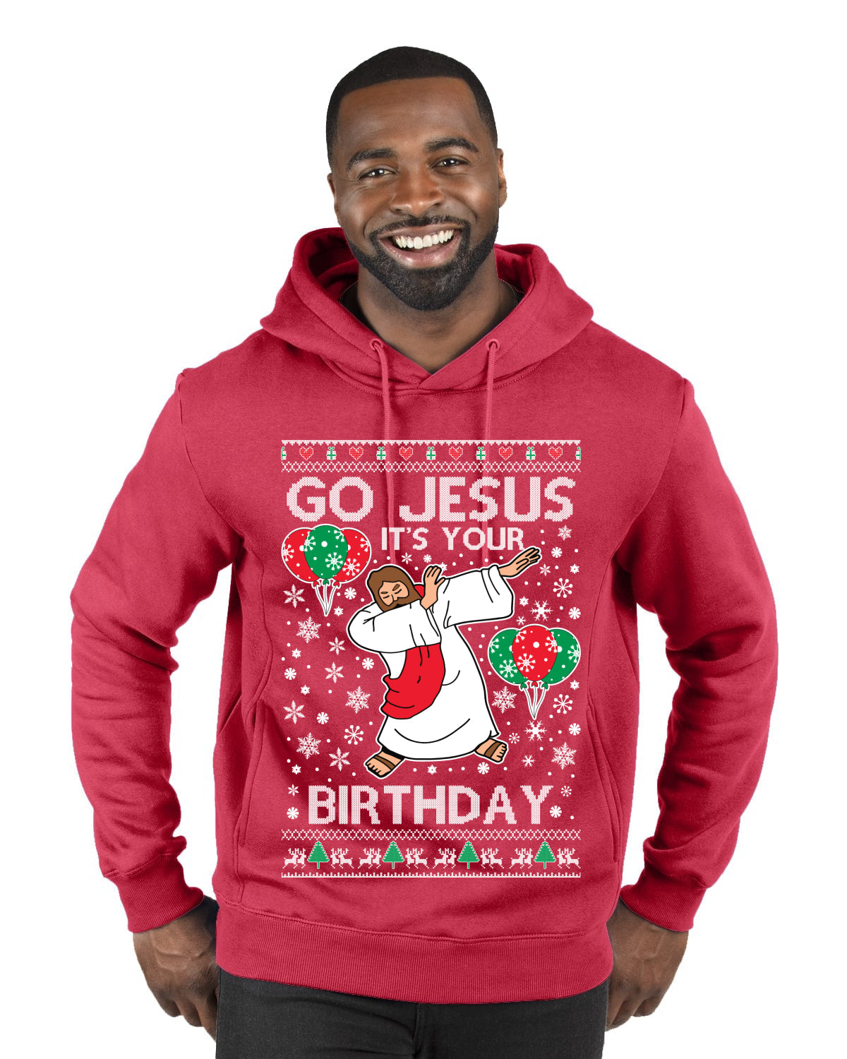 Go Jesus It's Your Birthday Ugly Christmas Sweater Premium Graphic Hoodie Sweatshirt