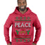 Peace Ugly Christmas Sweater Premium Graphic Hoodie Sweatshirt
