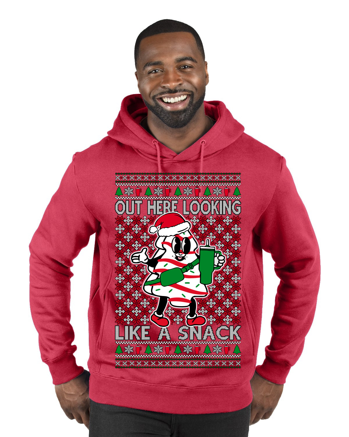 Out Here Looking Like a Snack Funny Cute Christmas Cookie Ugly Christmas Sweater Premium Graphic Hoodie Sweatshirt