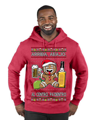 Arriba Abajo Al Centro Pa'Dentro Cheers to Health Salud Ugly Christmas Sweater Premium Graphic Hoodie Sweatshirt