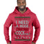 I Need a Huge Christmas Cocktail Funny Dirty Joke Drinking Ugly Christmas Sweater Premium Graphic Hoodie Sweatshirt