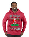 Best Christmas By Par Funny Santa Golfing Pun Sports Golf Ugly Christmas Sweater Premium Graphic Hoodie Sweatshirt
