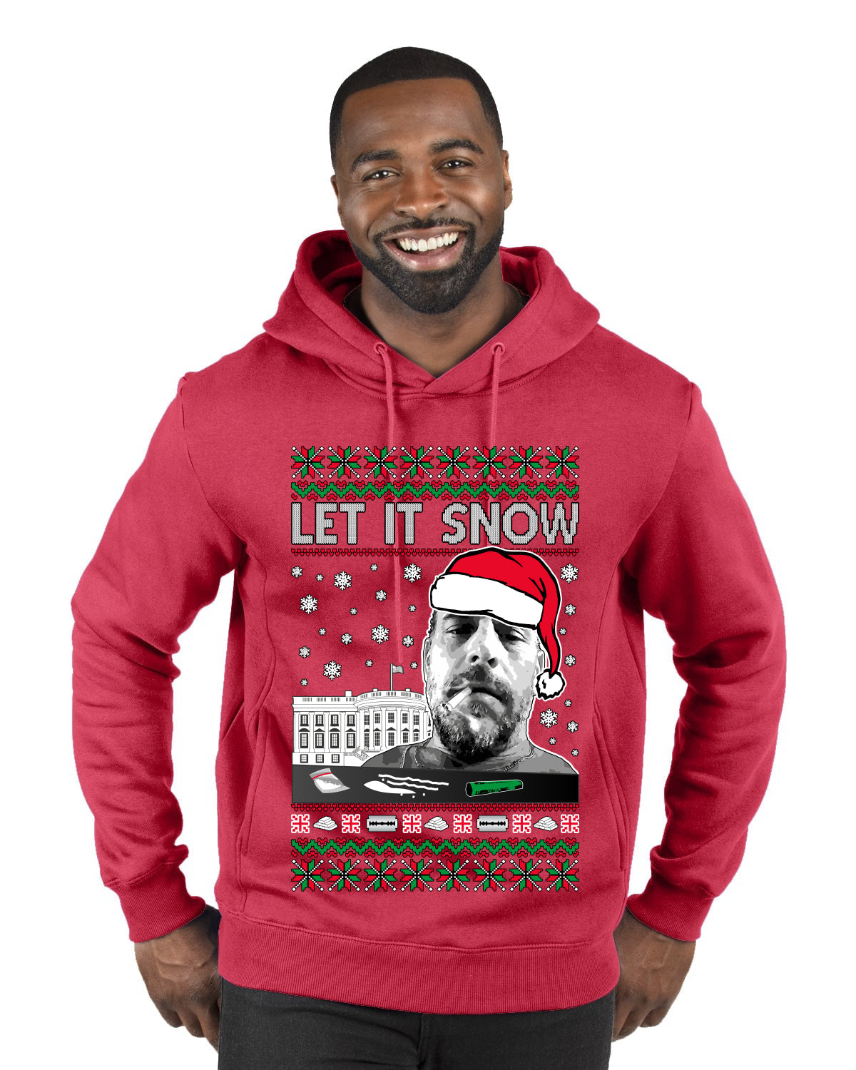 Hunter Let It Snow Biden Ugly Christmas Sweater Premium Graphic Hoodie Sweatshirt