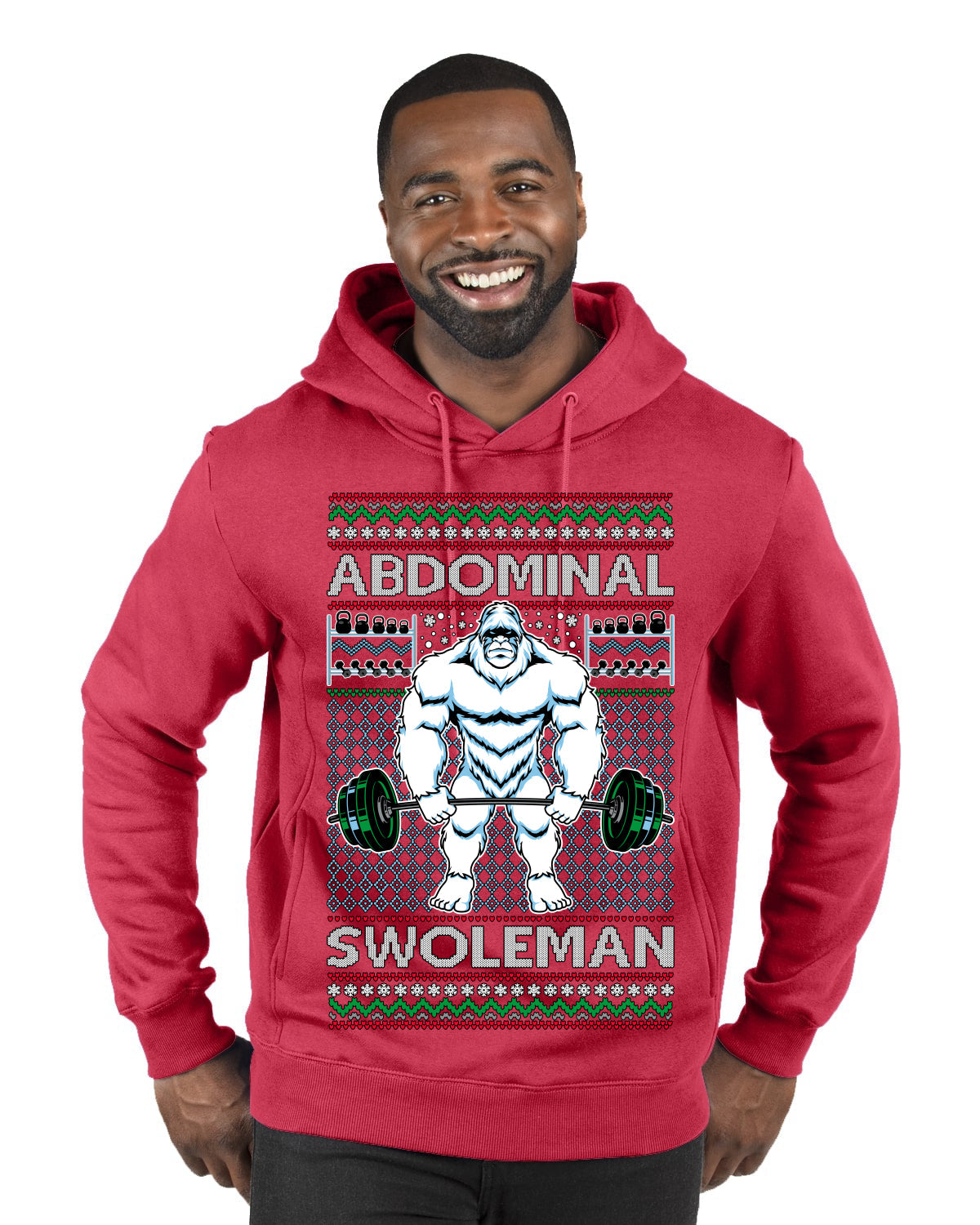 Abdominal Swoleman Fitness Yeti Ugly Christmas Sweater Premium Graphic Hoodie Sweatshirt