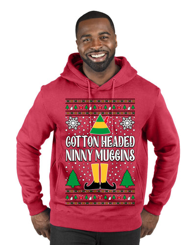 Cotton Headed Muggins Christmas Movie Quote  Ugly Christmas Sweater Premium Graphic Hoodie Sweatshirt