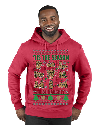 Tis' The Season To Be Naughty Unisex Ugly Christmas Sweater Premium Graphic Hoodie Sweatshirt