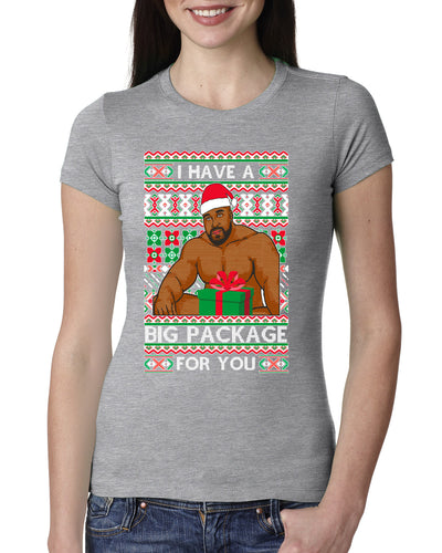 I have a Big package Meme Barry Wood  Ugly Christmas Sweater Womens Slim Fit Junior Tee