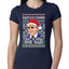 Santas Coming That's What She Said Michael Scott Ugly Christmas Sweater Womens Slim Fit Junior Tee