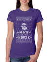 Theres Some Hos in the House Santa Ugly Christmas Sweater Womens Slim Fit Junior Tee